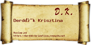Derdák Krisztina névjegykártya